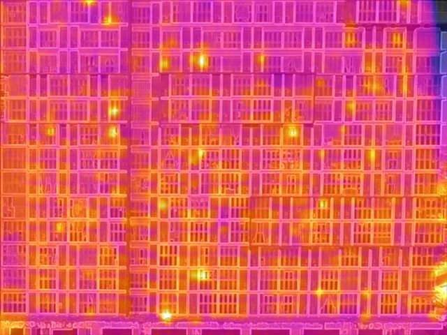 Full-building infrared thermography image